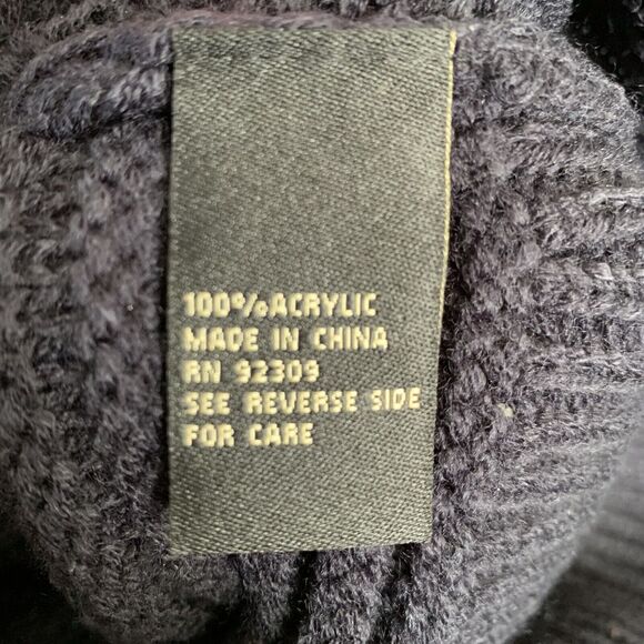 DG2 by Diane Gilman Sweater Womens Large Ribbed Knit Blue 3/4 Wide Sleeve NEW - Picture 5 of 6